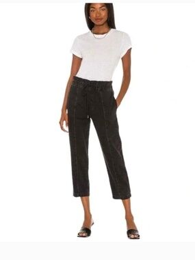 Pistola Cam Cropped Paperbag Jeans, Black, Sz Medium, EUC